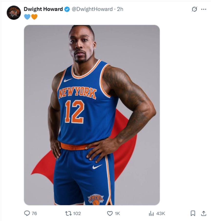 難道說？尼克斯步行者G4賽后 霍華德發(fā)推身披尼克斯戰(zhàn)袍